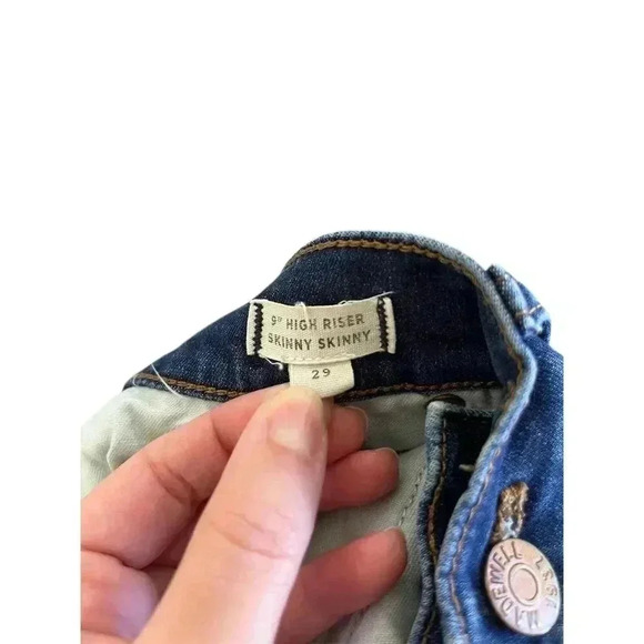 Madewell Women's 9" High Riser Skinny Denim Jeans Size 29 Medium Wash Stretch - Picture 4 of 9